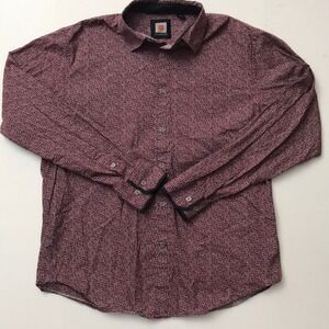 SQ Wear Men's Size Large Long Sleeved Button Down Dress Shirt 100% Cotton